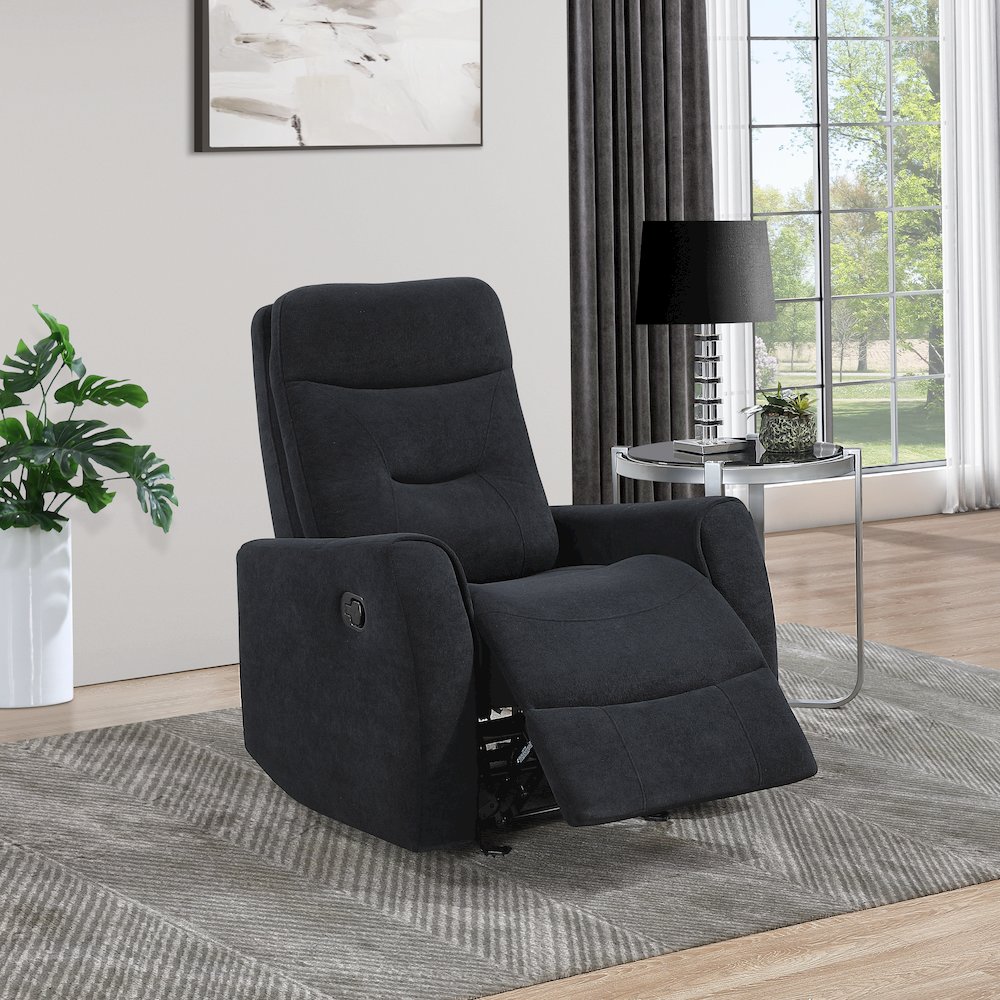 Glory Furniture Paterson Swivel Recliner, Black. Picture 2