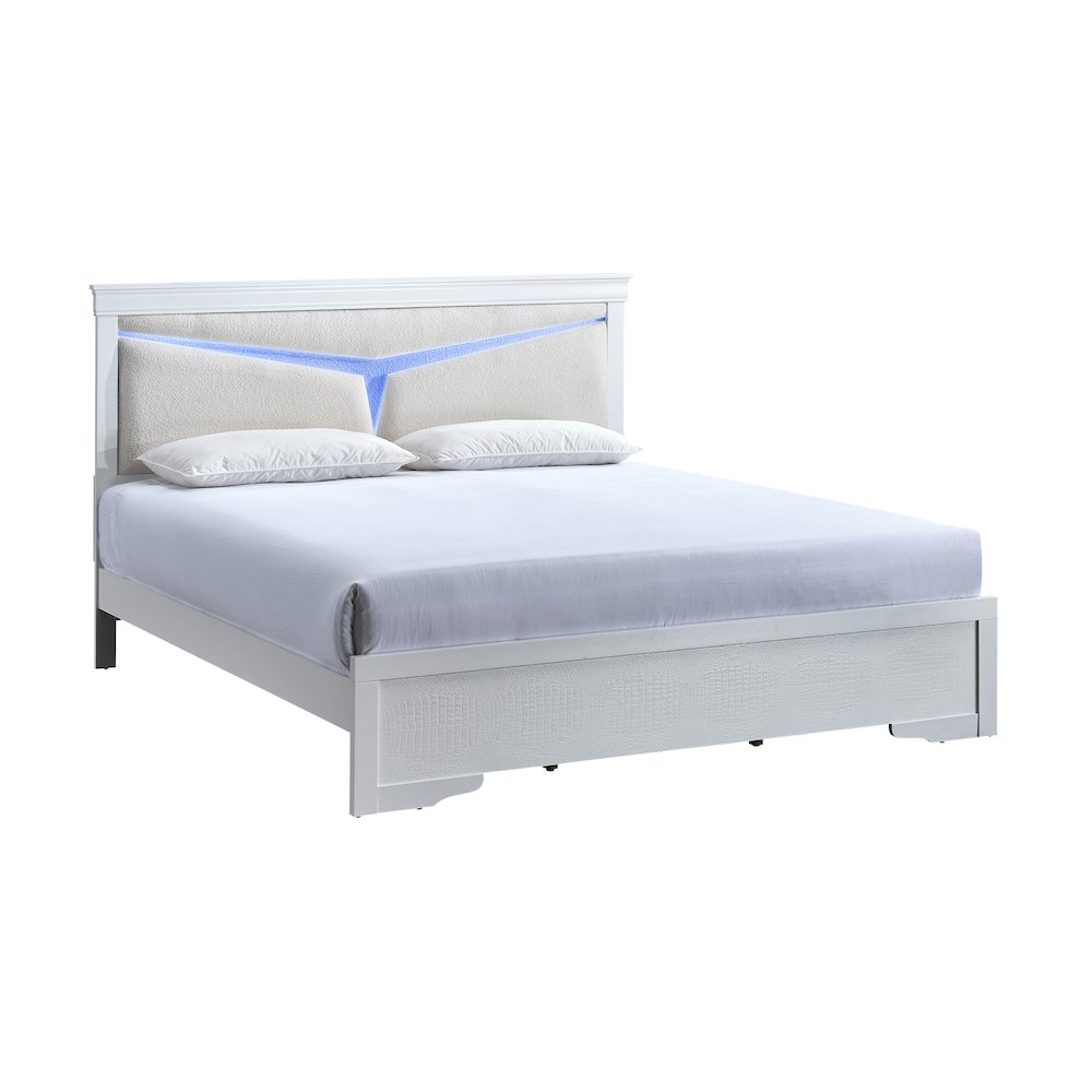 Glory Furniture Lorana Full Bed, Sparkling White Color. Picture 1