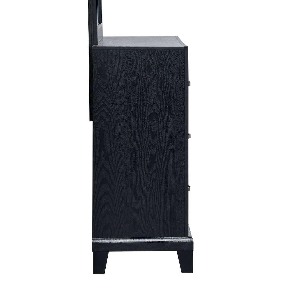 Contemporary Livingston  6 Drawer Dresser, Black. Picture 3