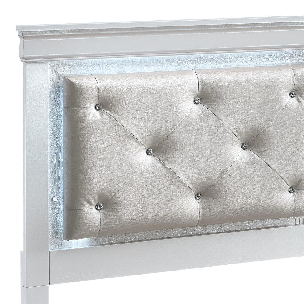 Glory Furniture Lorana Twin Bed, Sparkling White Color. Picture 7