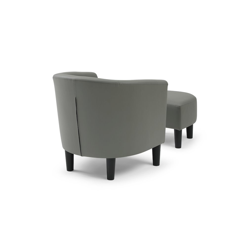 Accent Chair with Ottoman Set, Compact Lounge Chair for Bedroom, Gray. Picture 5