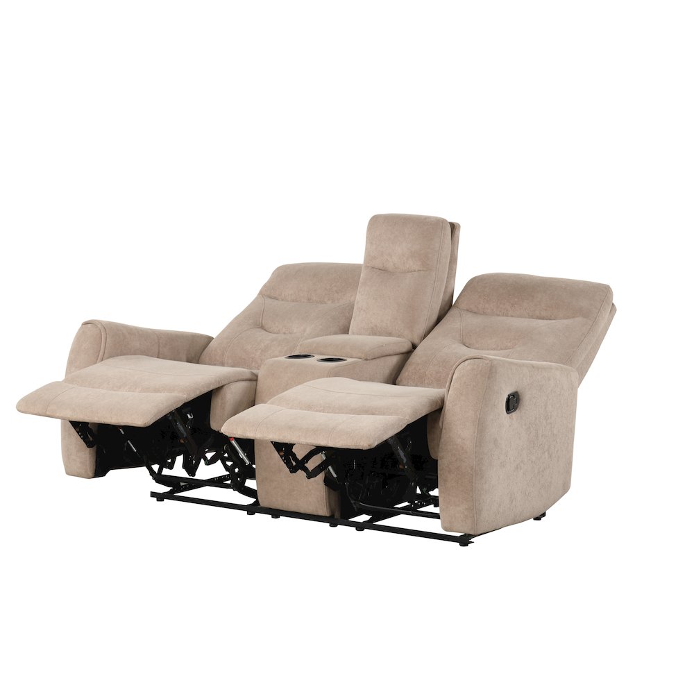 Glory Furniture Paterson Loveseat With Console, Beige. Picture 4