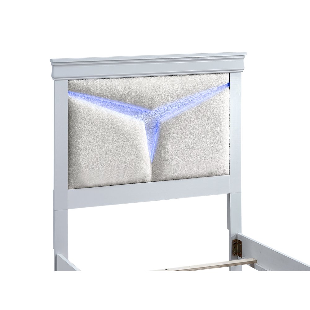 Glory Furniture Lorana Twin Bed, Sparkling White Color. Picture 2
