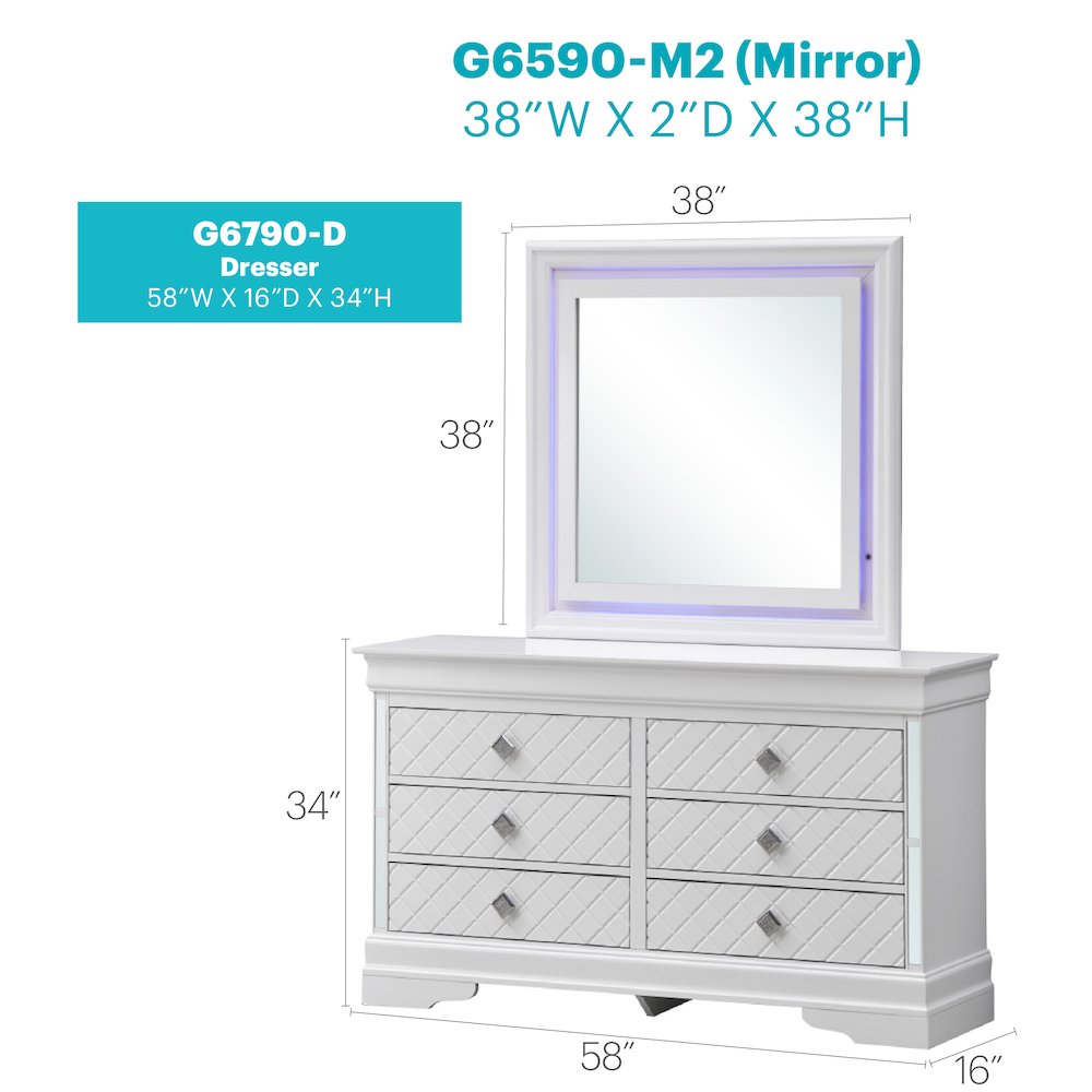 Glory Furniture Verona Dresser in White Color. Picture 9