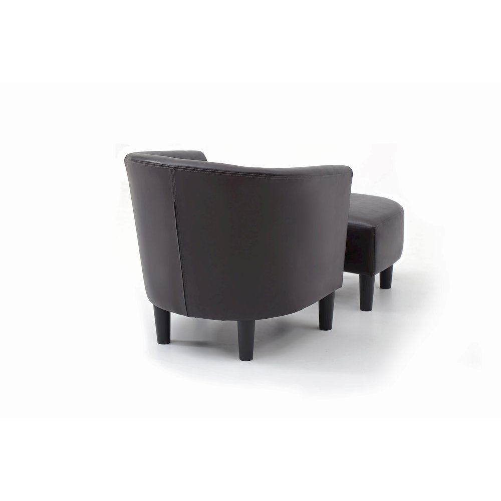 Accent Chair with Ottoman Set, Compact Lounge Chair for Bedroom, Dark Brown. Picture 5