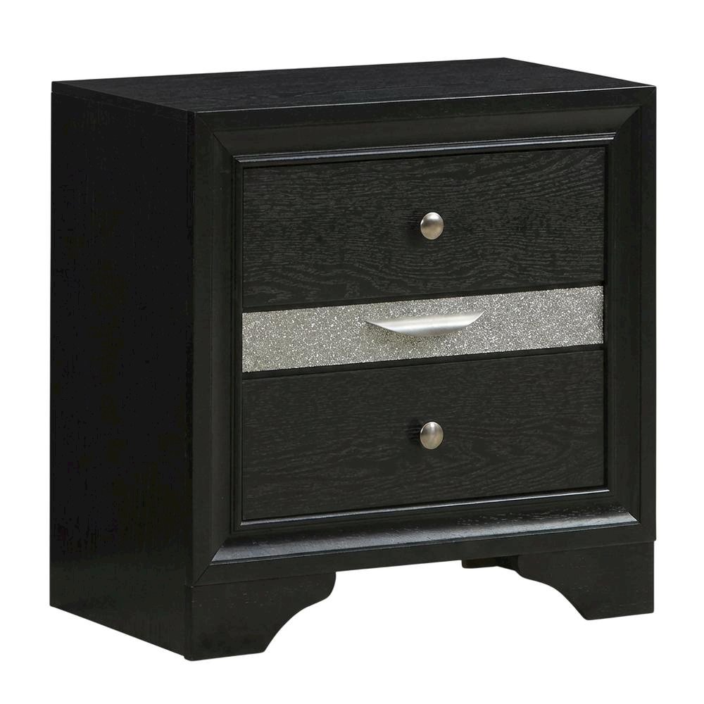 Black Modern Nightstand with Sleek Design for Contemporary Bedroom Décor. Picture 1
