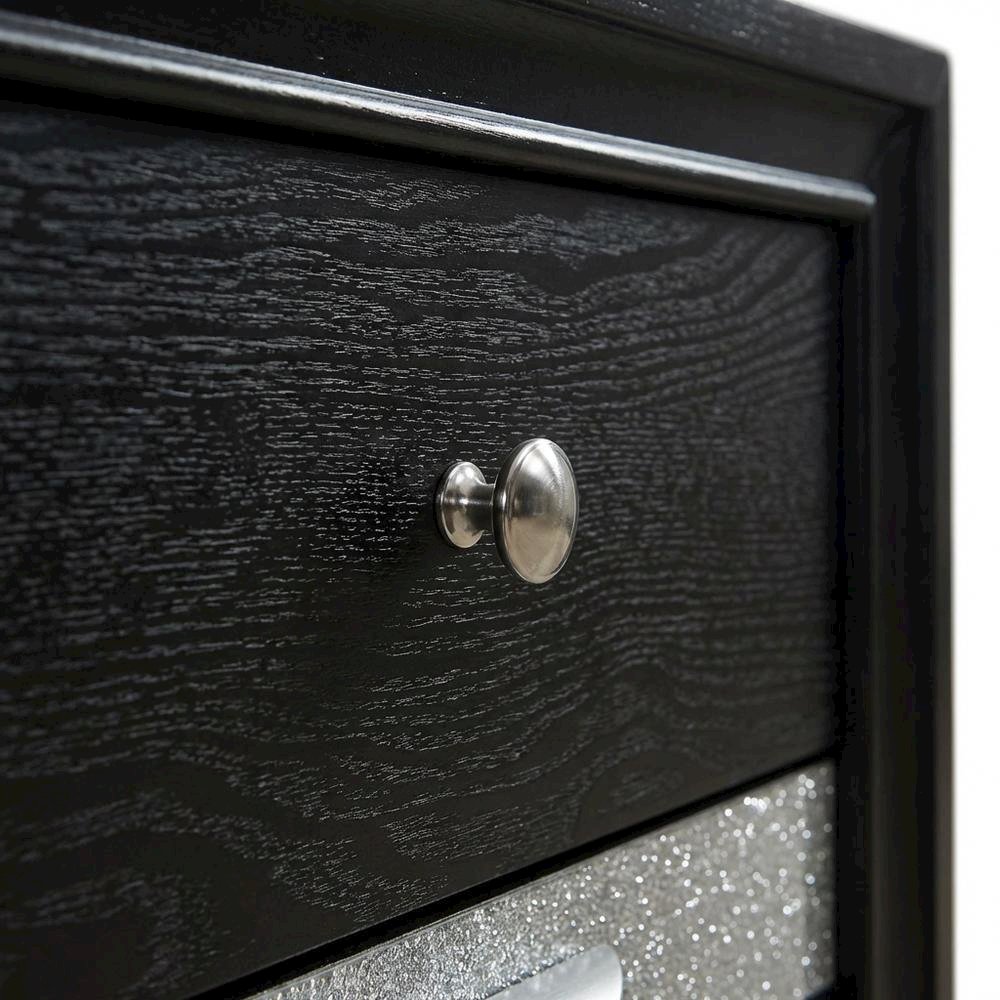 Black Modern Nightstand with Sleek Design for Contemporary Bedroom Décor. Picture 4