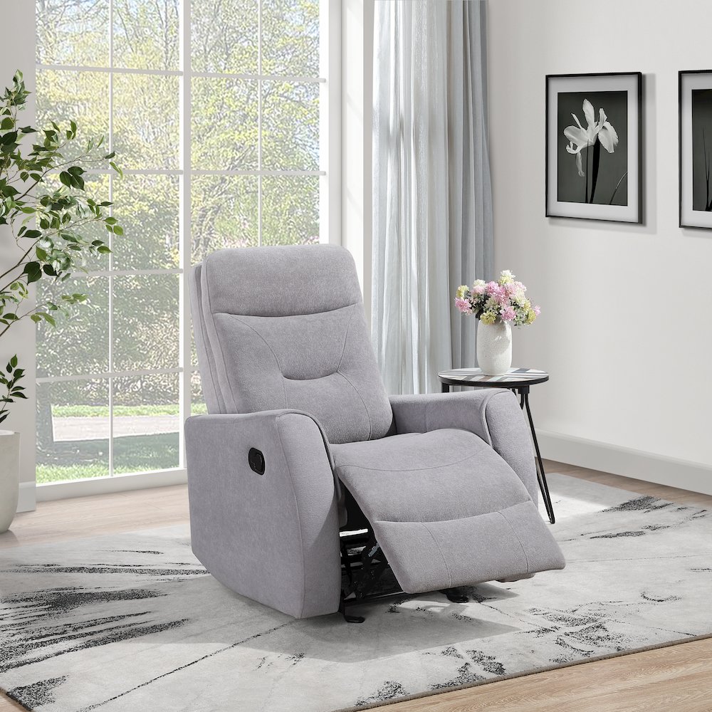 Glory Furniture Paterson Swivel Recliner, Gray. Picture 6
