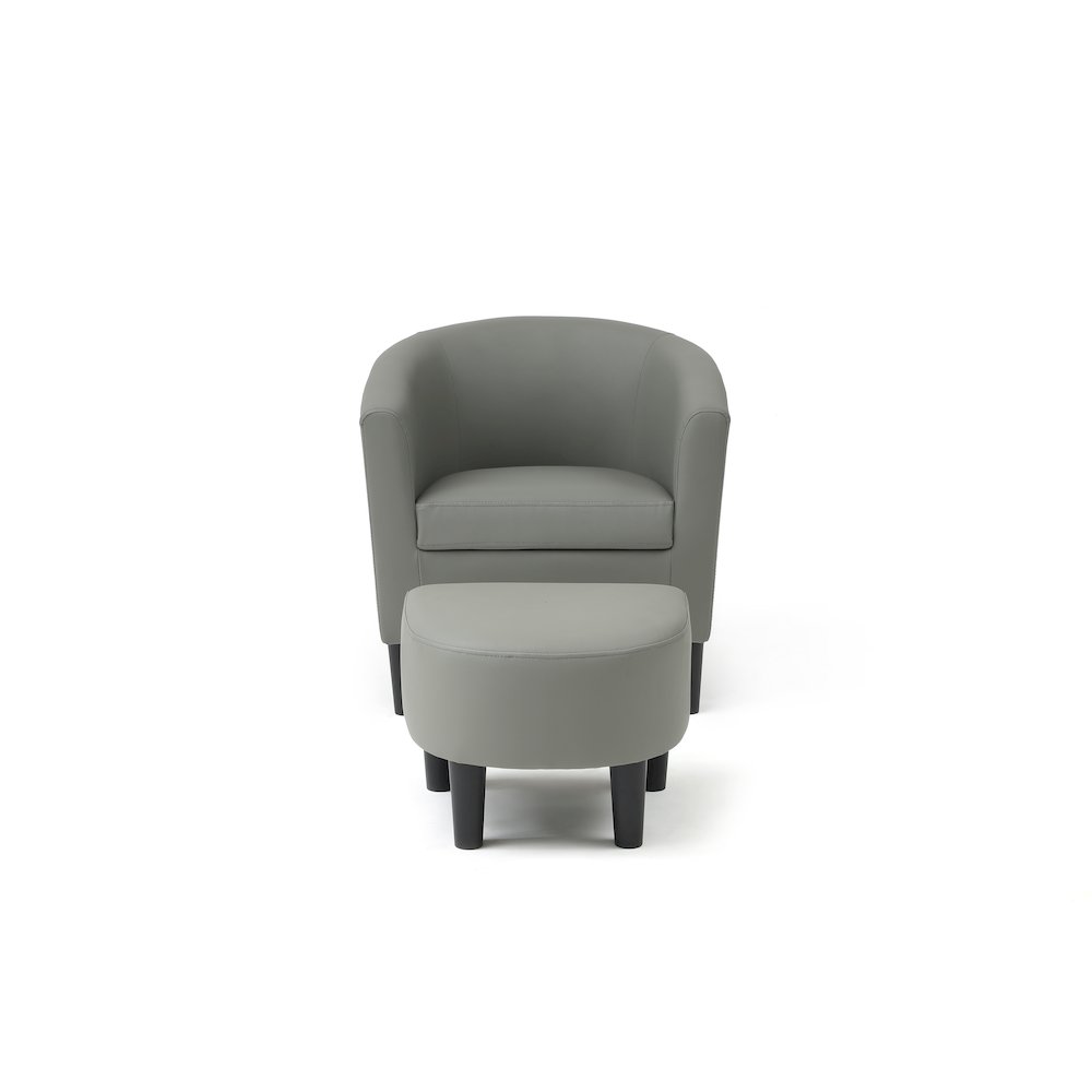 Accent Chair with Ottoman Set, Compact Lounge Chair for Bedroom, Gray. Picture 3