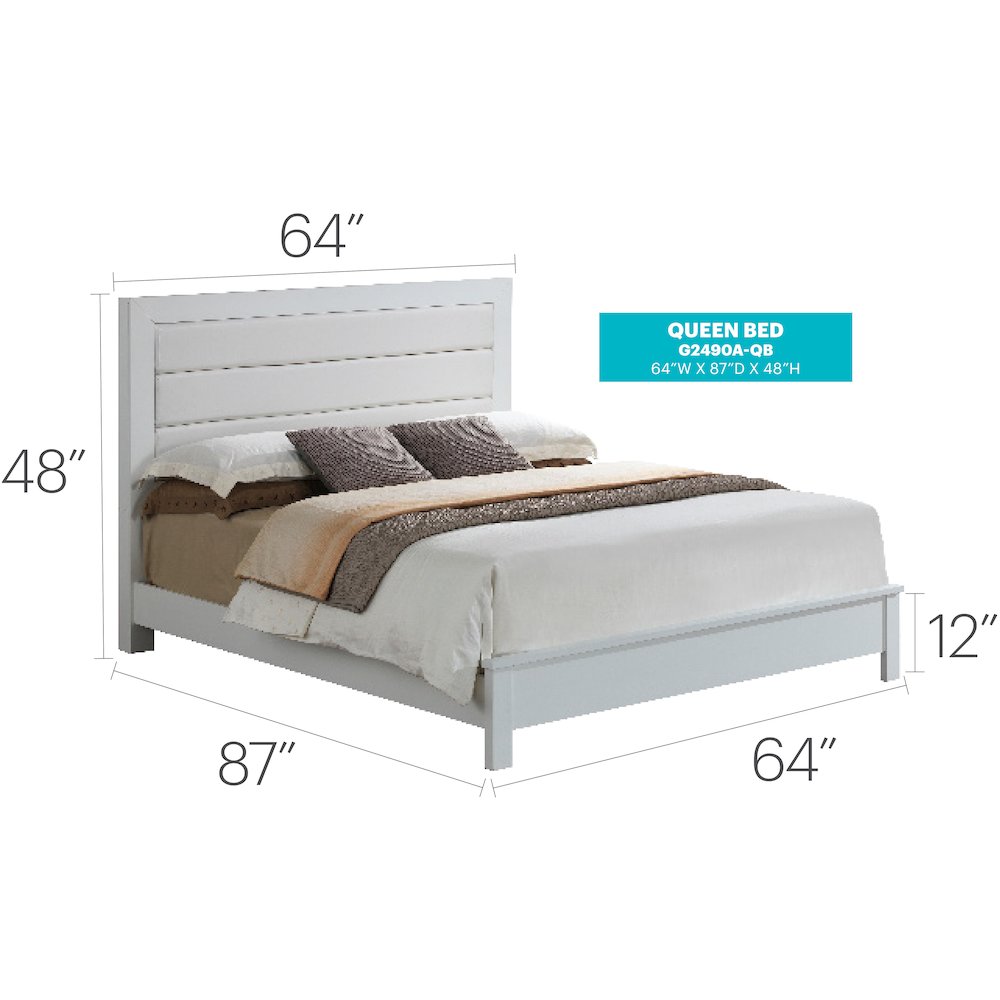 Glory Furniture Burlington Full Bed in White Color. Picture 4