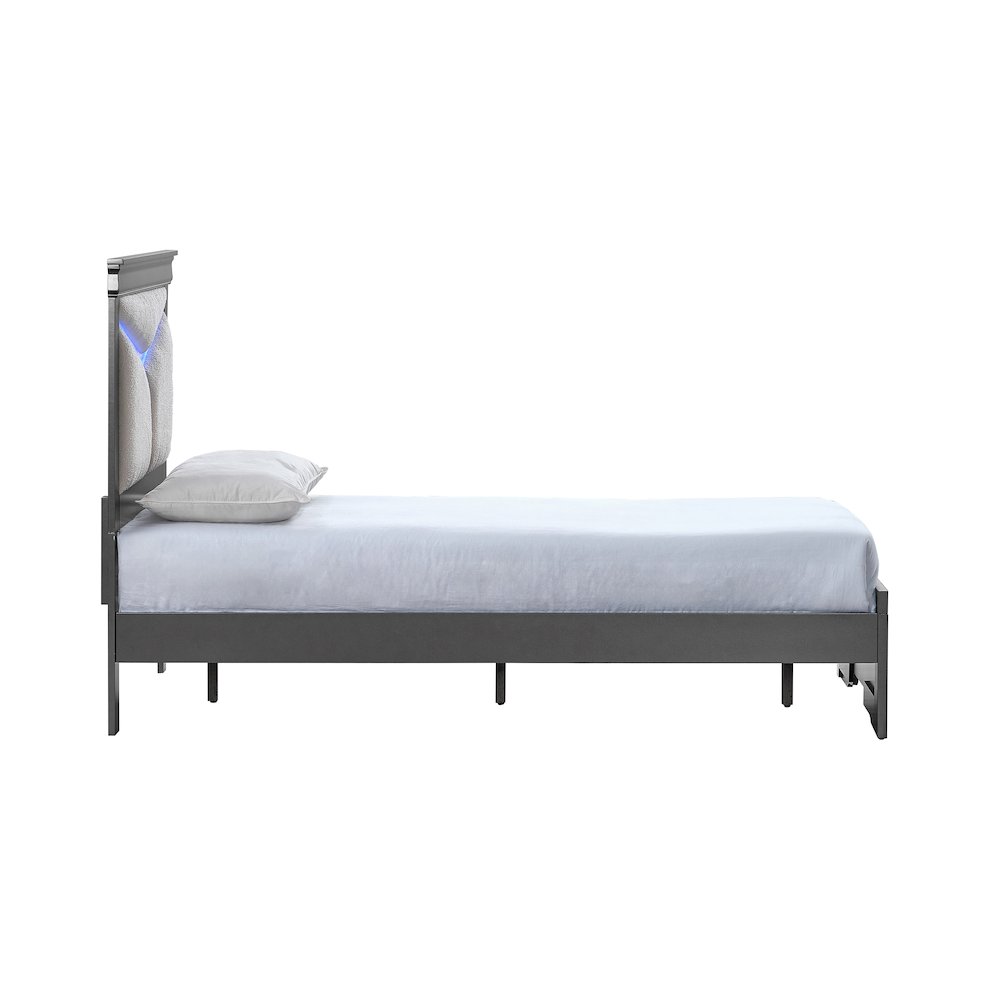 Glory Furniture Lorana Twin Bed, Gunmetal Gray Color. Picture 6
