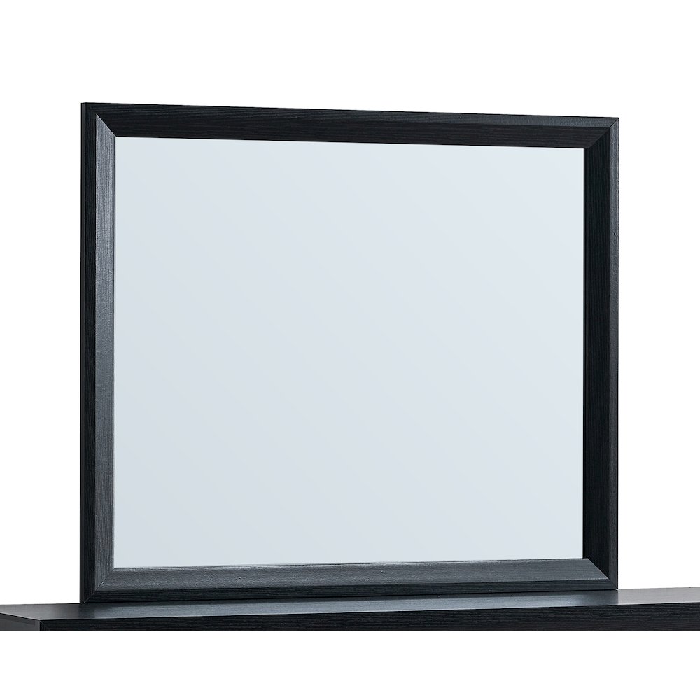 Decorative Wall Mirror, Rustic Framed Accent Mirror Living Room Bedroom, Black. Picture 1
