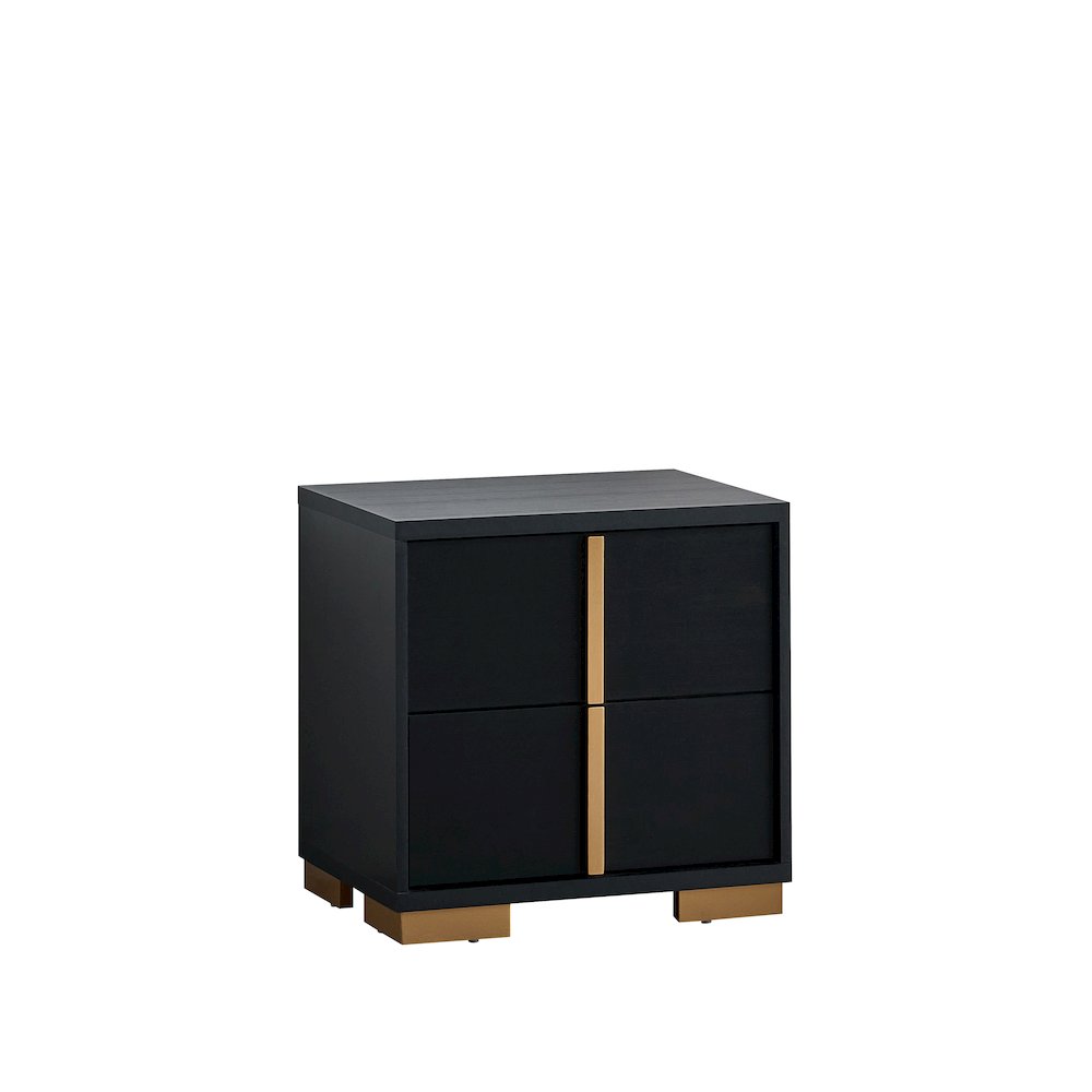 Glory Furniture Steeler Nightstand, Black/Gold. Picture 6