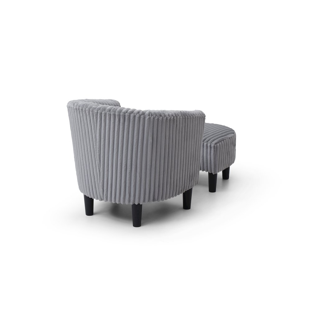 Accent Chair with Ottoman Set, Compact Lounge Chair for Bedroom, Gray. Picture 5