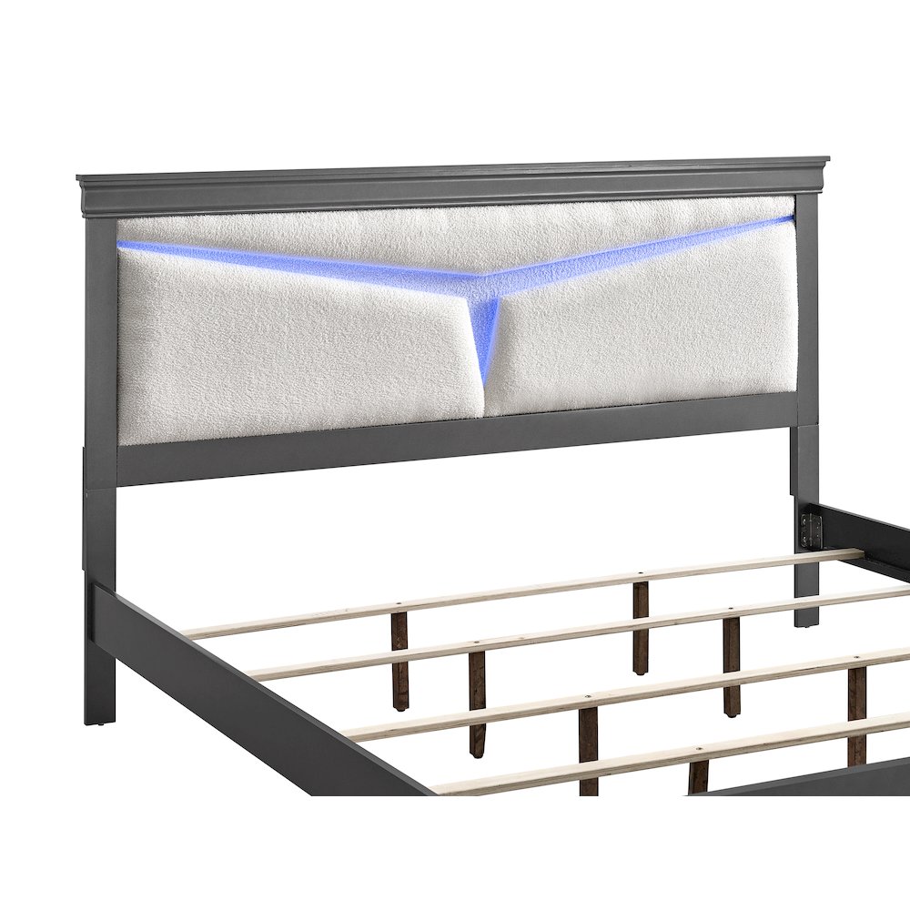 Glory Furniture Lorana Queen Bed, Gunmetal Gray Color. Picture 4