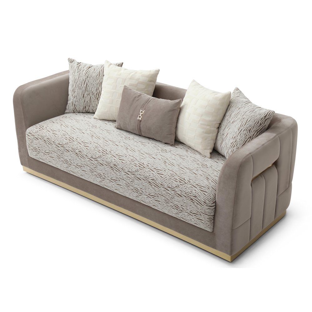 Upholstered Sofa Couch with Accent Pillows, Modern Style for Living Room. Picture 4