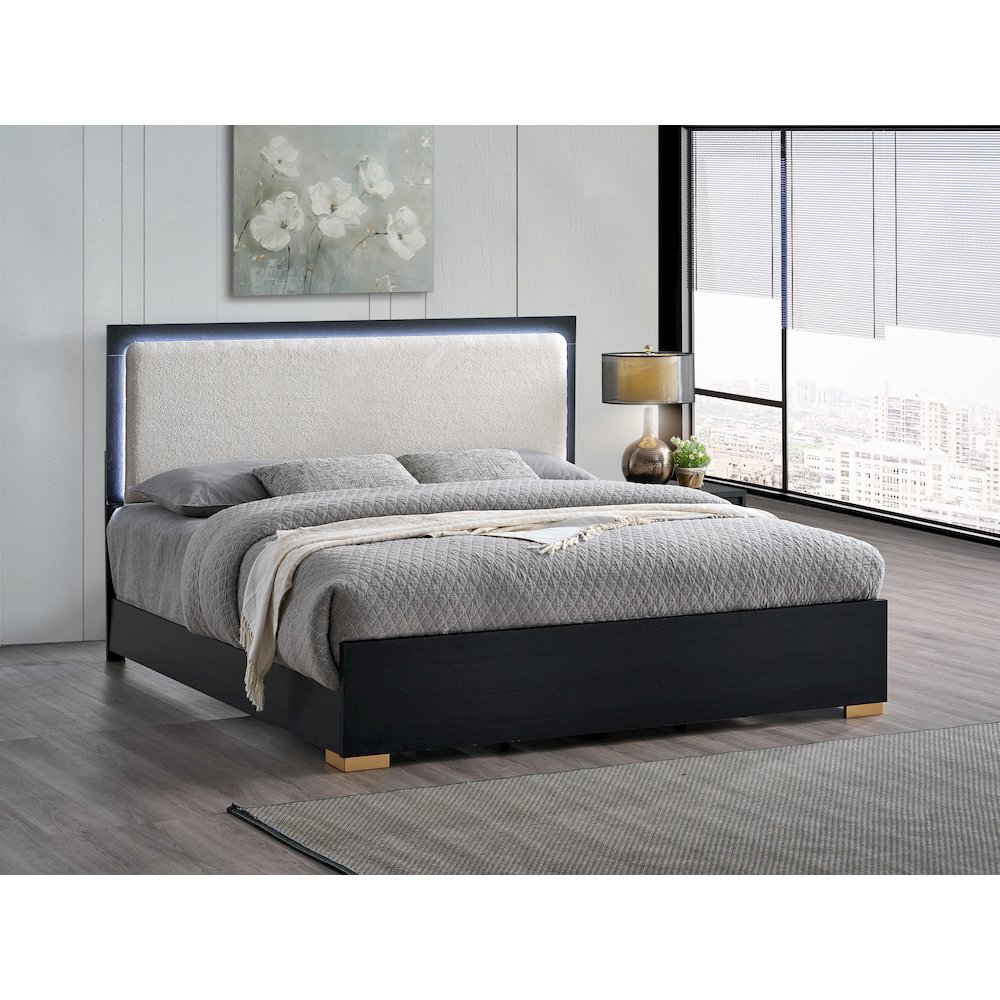 Glory Furniture Steeler Full Bed, Black/Gold. Picture 6