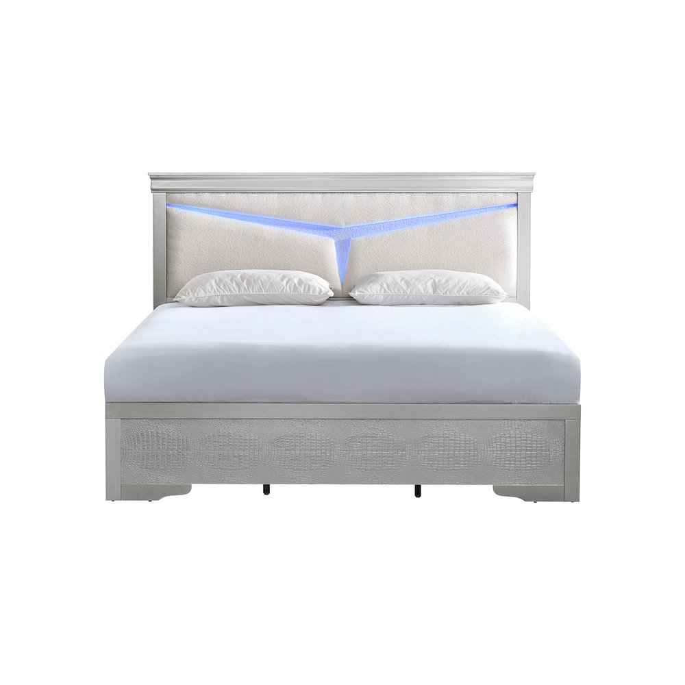 Glory Furniture Lorana Queen Bed, Silver Champagne Color. Picture 4