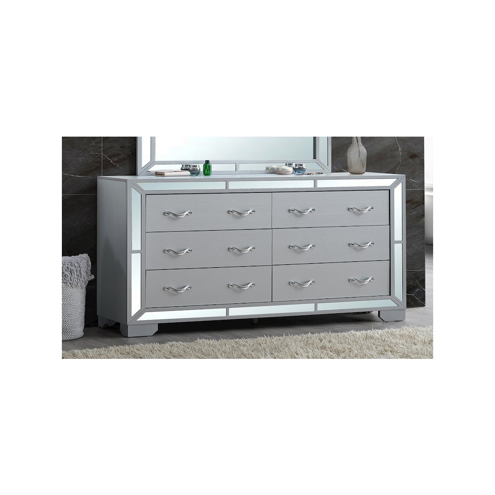 Glory Furniture Murry Dresser, Silver Color. Picture 6