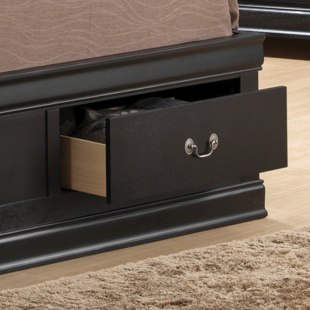 Glory Furniture Louis Phillipe Full Storage Bed in Black Color. Picture 10