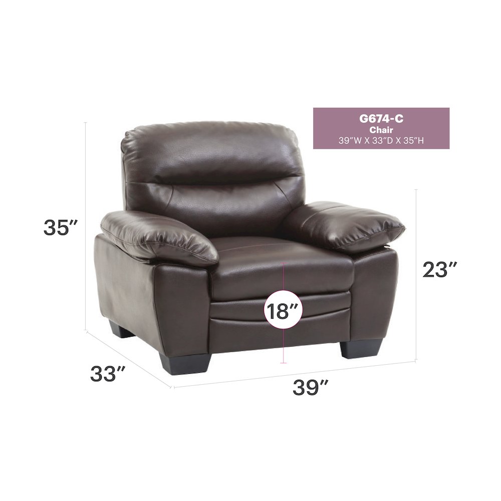 Glory Furniture Marta Accent Chair in Dark Brown Color. Picture 7