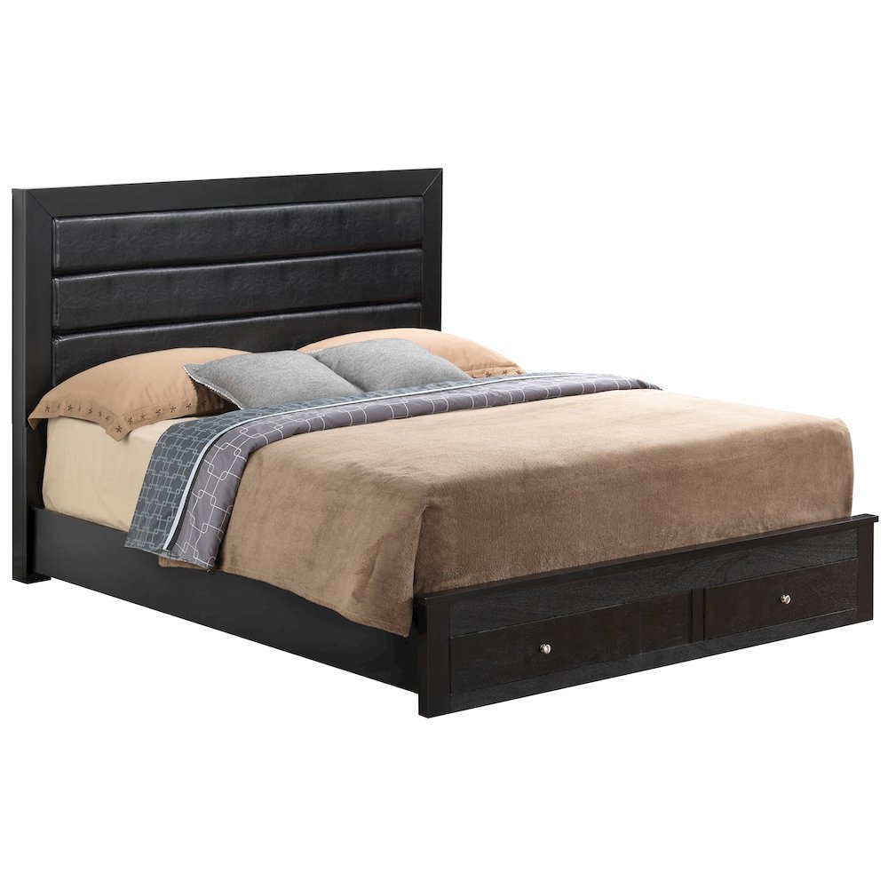 Glory Furniture Burlington King Storage Bed in Black Color. Picture 1