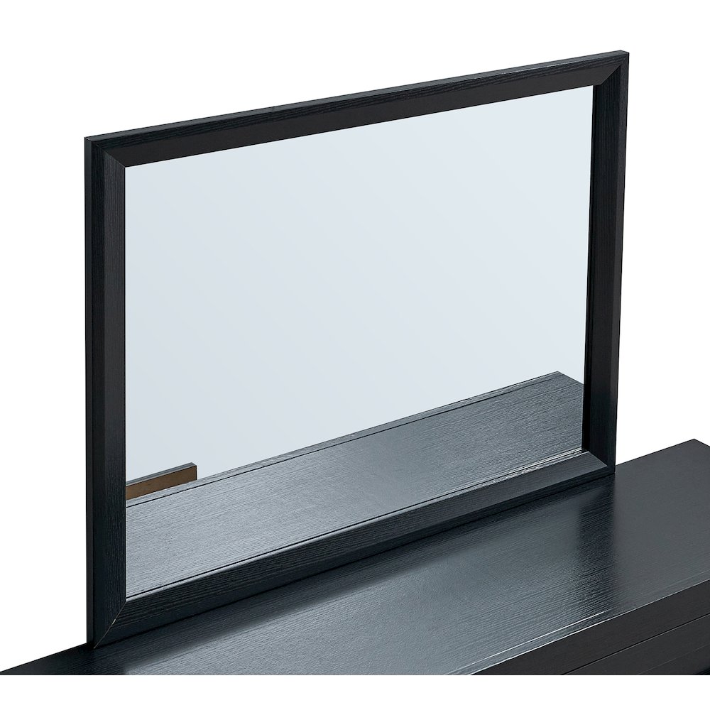 Decorative Wall Mirror, Rustic Framed Accent Mirror Living Room Bedroom, Black. Picture 4
