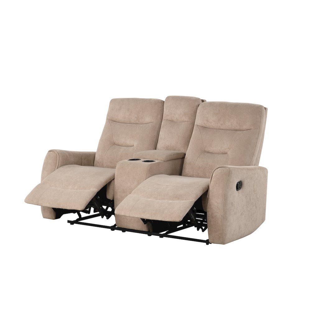 Glory Furniture Paterson Loveseat With Console, Beige. Picture 5