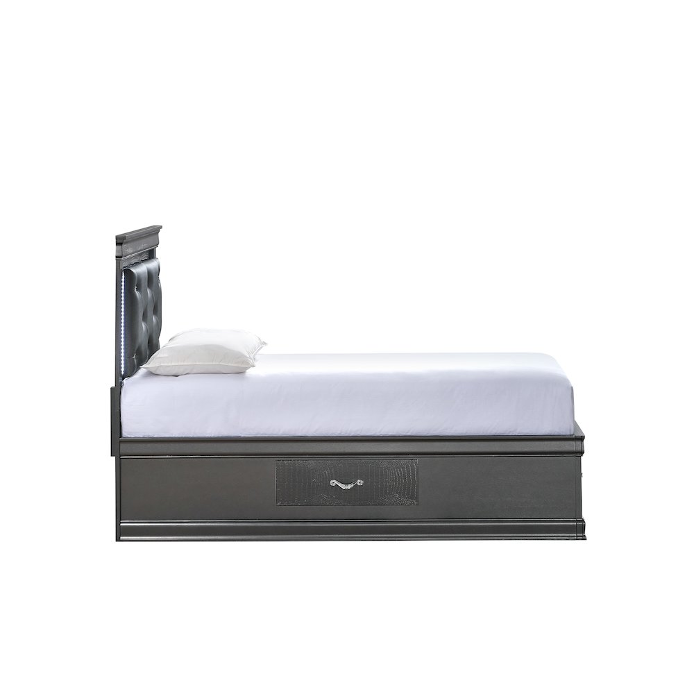 Glory Furniture Lorana Twin Bed, Gunmetal Gray Color. Picture 6