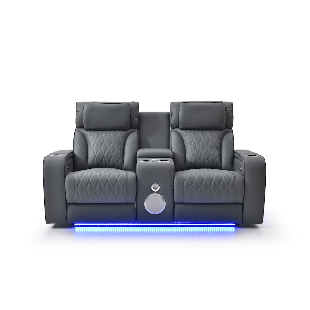 Glory Furniture Lumin Reclining Loveseat, Gray. Picture 4