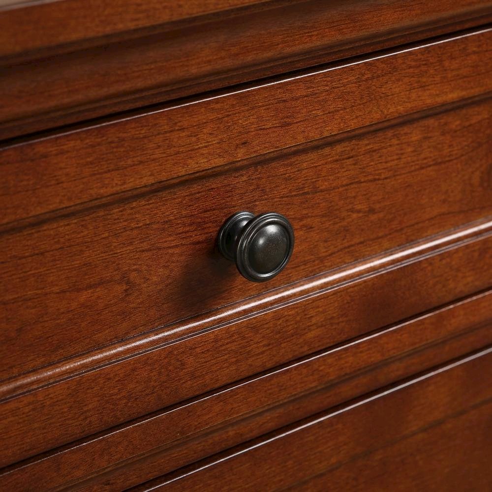 Contemporary Cherry Nightstand with Dovetailed Drawers and Metal Glides. Picture 4