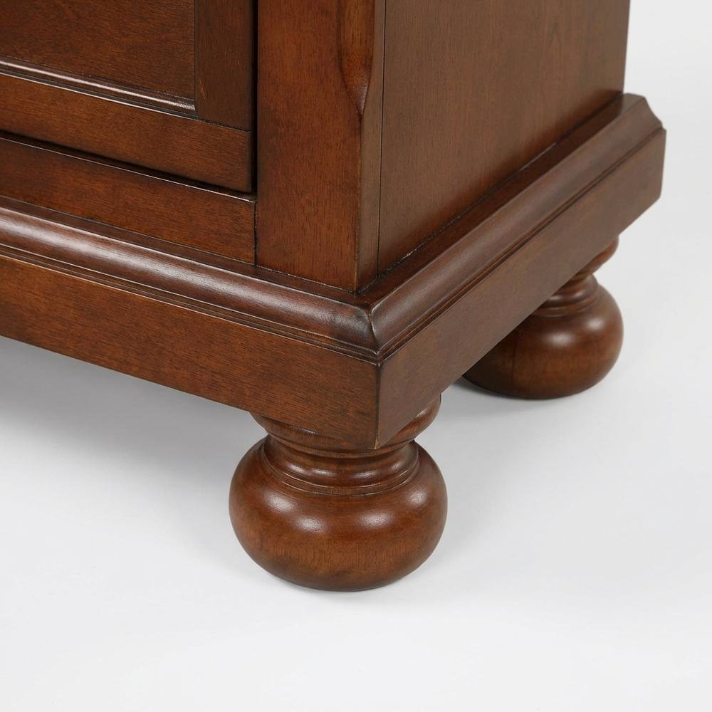 Contemporary Cherry Nightstand with Dovetailed Drawers and Metal Glides. Picture 5
