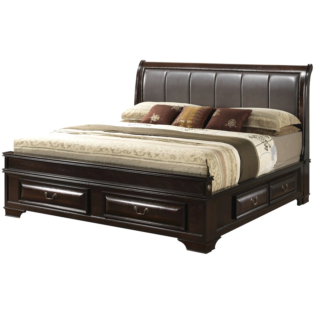 Glory Furniture LaVita Full Storage Bed in Cappuccino Color. Picture 1
