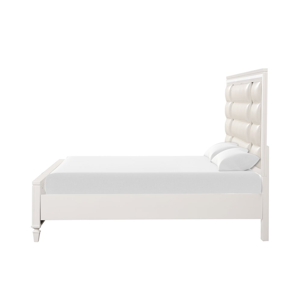 Glory Furniture Genoa Queen Bed, Sparkling White. Picture 7