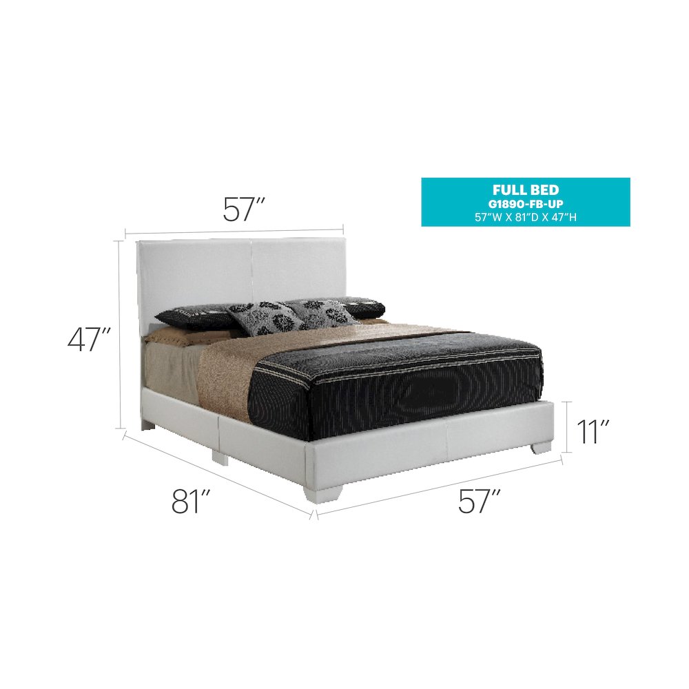 Glory Furniture Aaron Full Bed in White Color. Picture 3