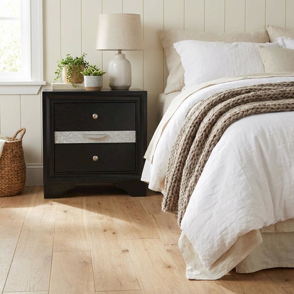 Black Modern Nightstand with Sleek Design for Contemporary Bedroom Décor. Picture 3