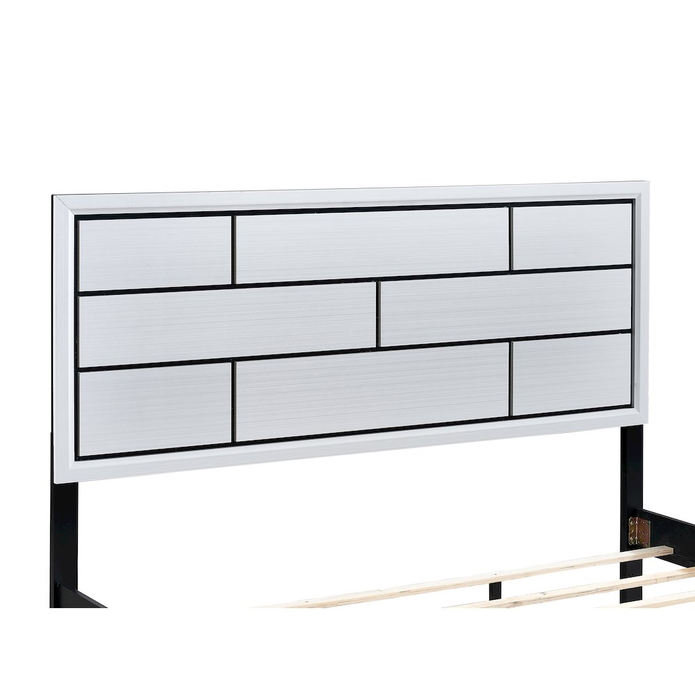 Contemporary Glasgow Queen Bed ( 2 Boxes) , White. Picture 4