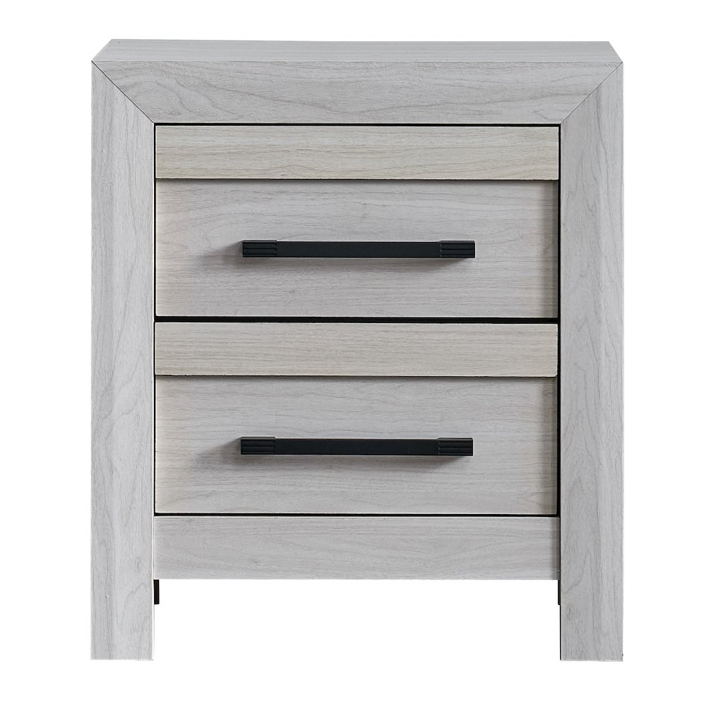 Nightstand with 2 Dovetail Drawers, Fully Assembled Bedside Table Bedroom, Beige. Picture 3