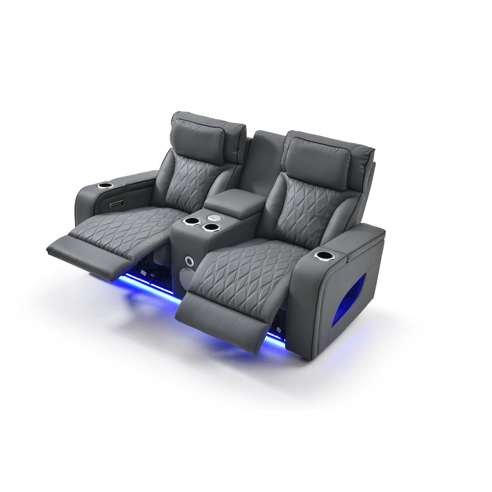 Glory Furniture Lumin Reclining Loveseat, Gray. Picture 5