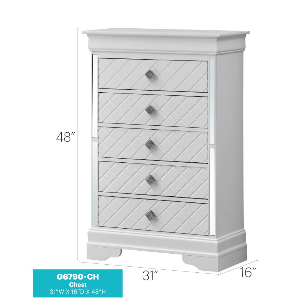 Glory Furniture Verona Chest in White Color. Picture 9