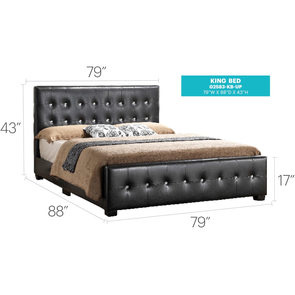 Glory Furniture Diamond King Bed in Black Color. Picture 7