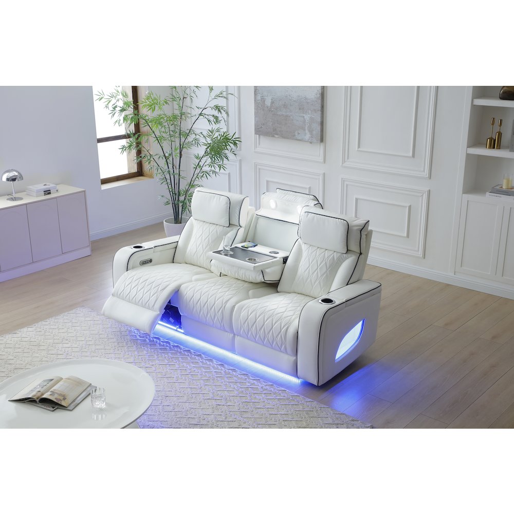 Glory Furniture Lumin Sofa, White. Picture 8