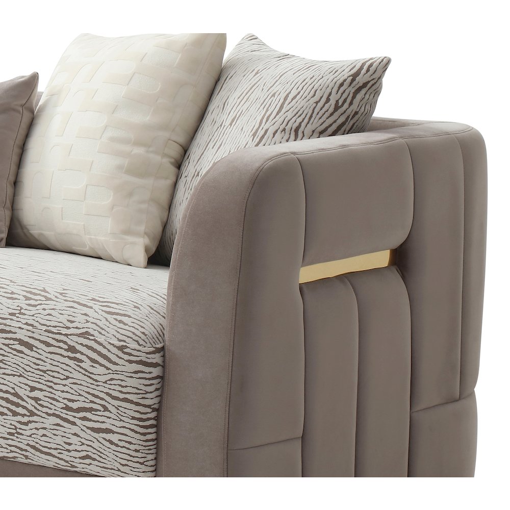 Upholstered Sofa Couch with Accent Pillows, Modern Style for Living Room. Picture 6
