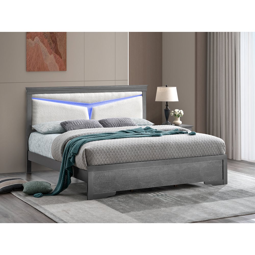 Glory Furniture Lorana Queen Bed, Gunmetal Gray Color. Picture 6
