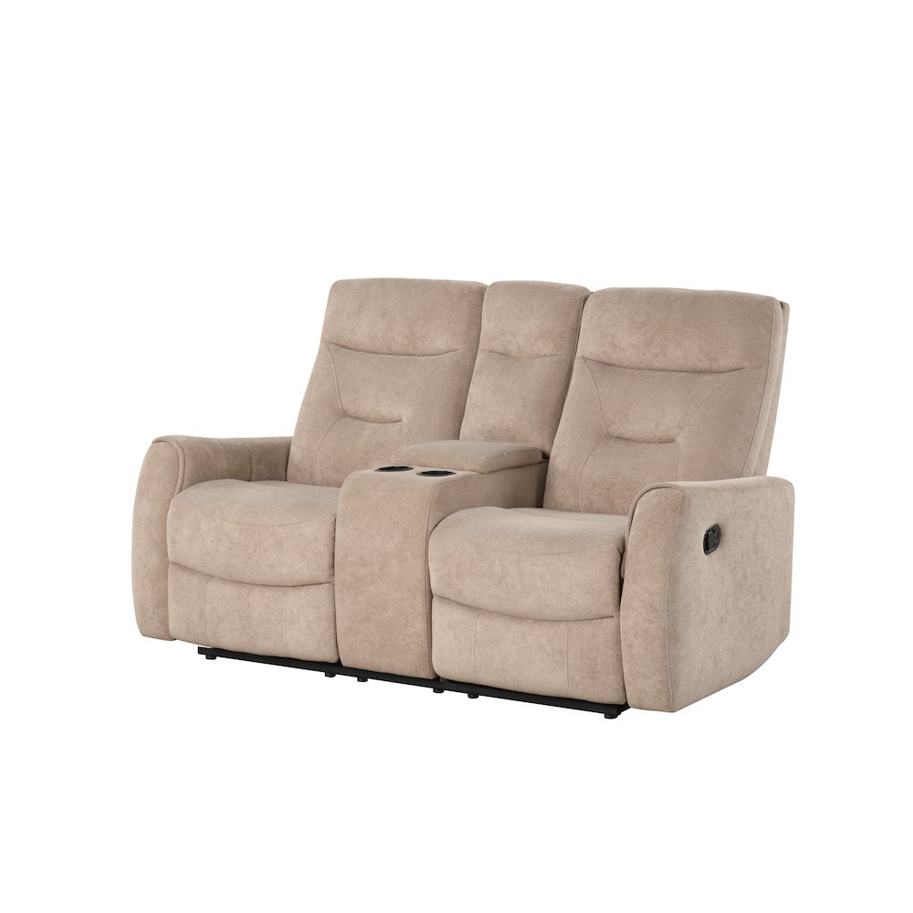 Glory Furniture Paterson Loveseat With Console, Beige. Picture 1