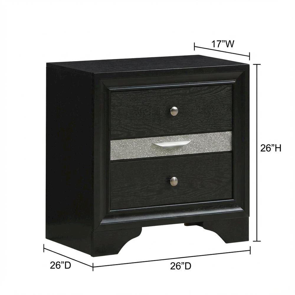 Black Modern Nightstand with Sleek Design for Contemporary Bedroom Décor. Picture 6