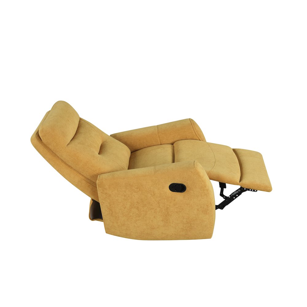 Glory Furniture Paterson Swivel Recliner, Yellow. Picture 4