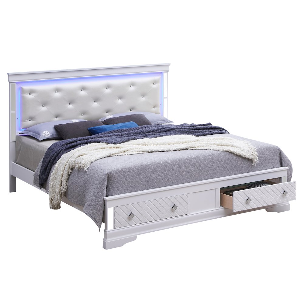 Glory Furniture Verona Full Storage Bed in White Color. Picture 1