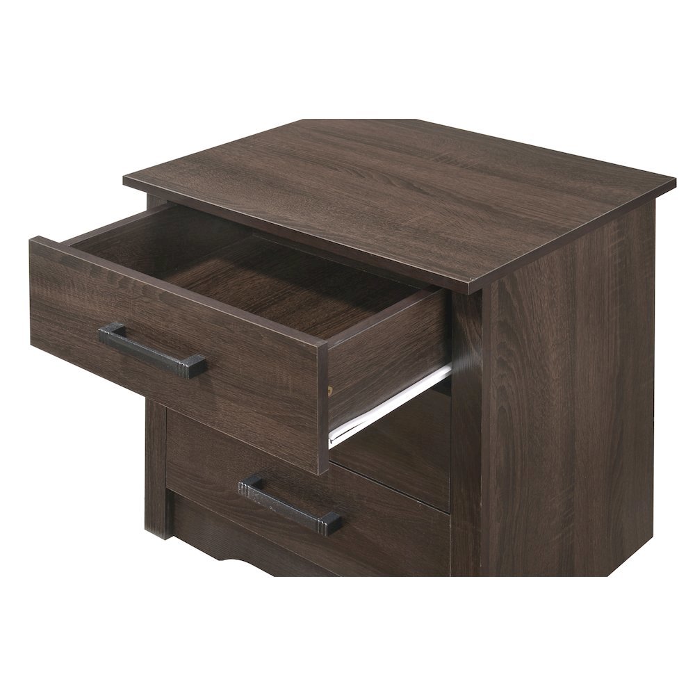 Brown 3 Drawer Nightstand – Tall Wood Nightstand with Ample Storage. Picture 5