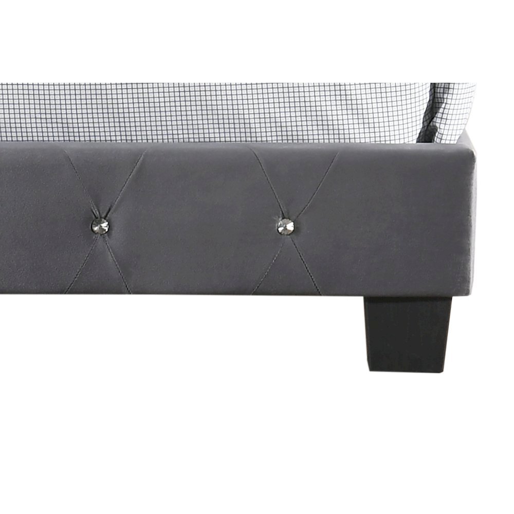 Gray Twin Bed with Headboard, Twin Platform Bed Frame for Adults. Picture 7